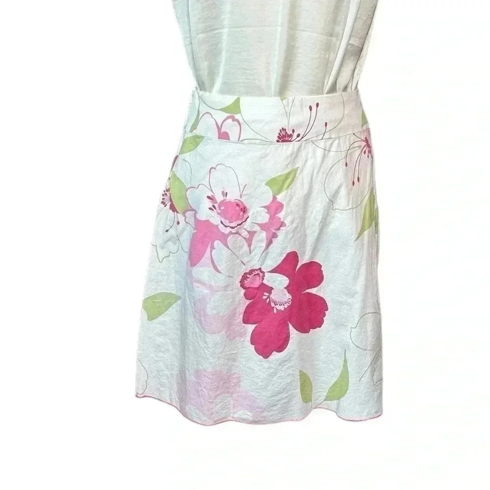 Soulmates Aline Pink Green Garden Party skirt Size 7 - Picture 3 of 6